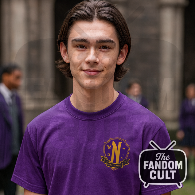 Nevermore Academy Crest T-Shirt in Purple
