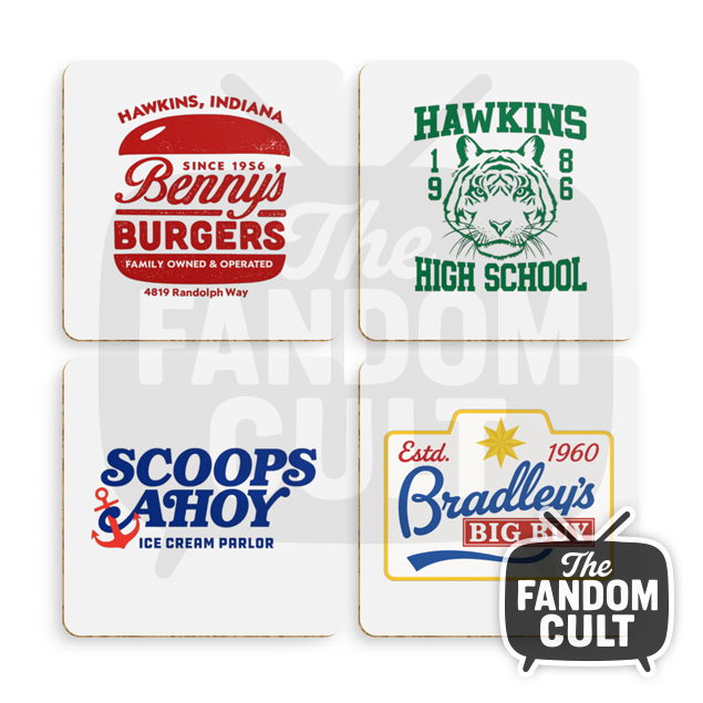 Brands of Hawkins Group #1 Drinks Coasters - Set of 4