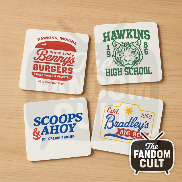 Brands of Hawkins Group #1 Drinks Coasters - Set of 4