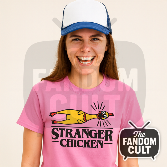 Stranger Chicken T-Shirt - Rubber Squawk!