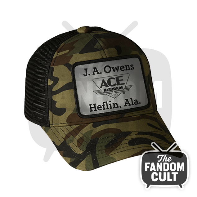 Retro Camo Mesh Cap with J. A. Owens ACE Hardware Patch - Jim Hopper