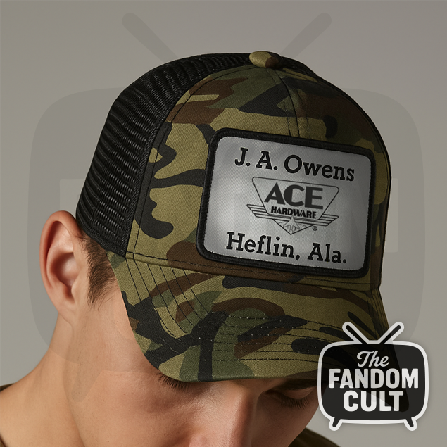 Retro Camo Mesh Cap with J. A. Owens ACE Hardware Patch - Jim Hopper