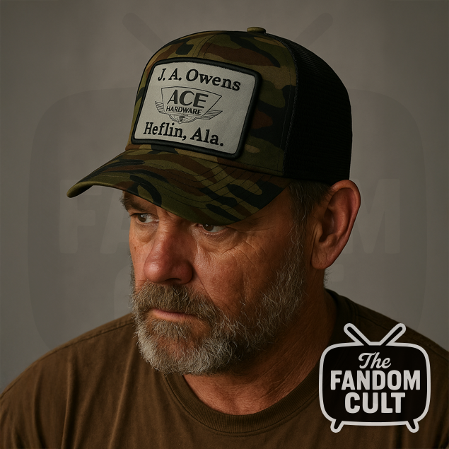 Retro Camo Mesh Cap with J. A. Owens ACE Hardware Patch - Jim Hopper