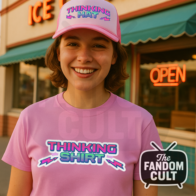 Thinking Shirt T-Shirt in Pink -  Stranger Things Parody